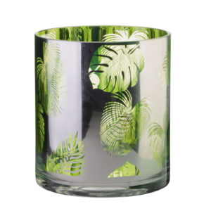 Tropical Leaves Hurricane Lamp Small