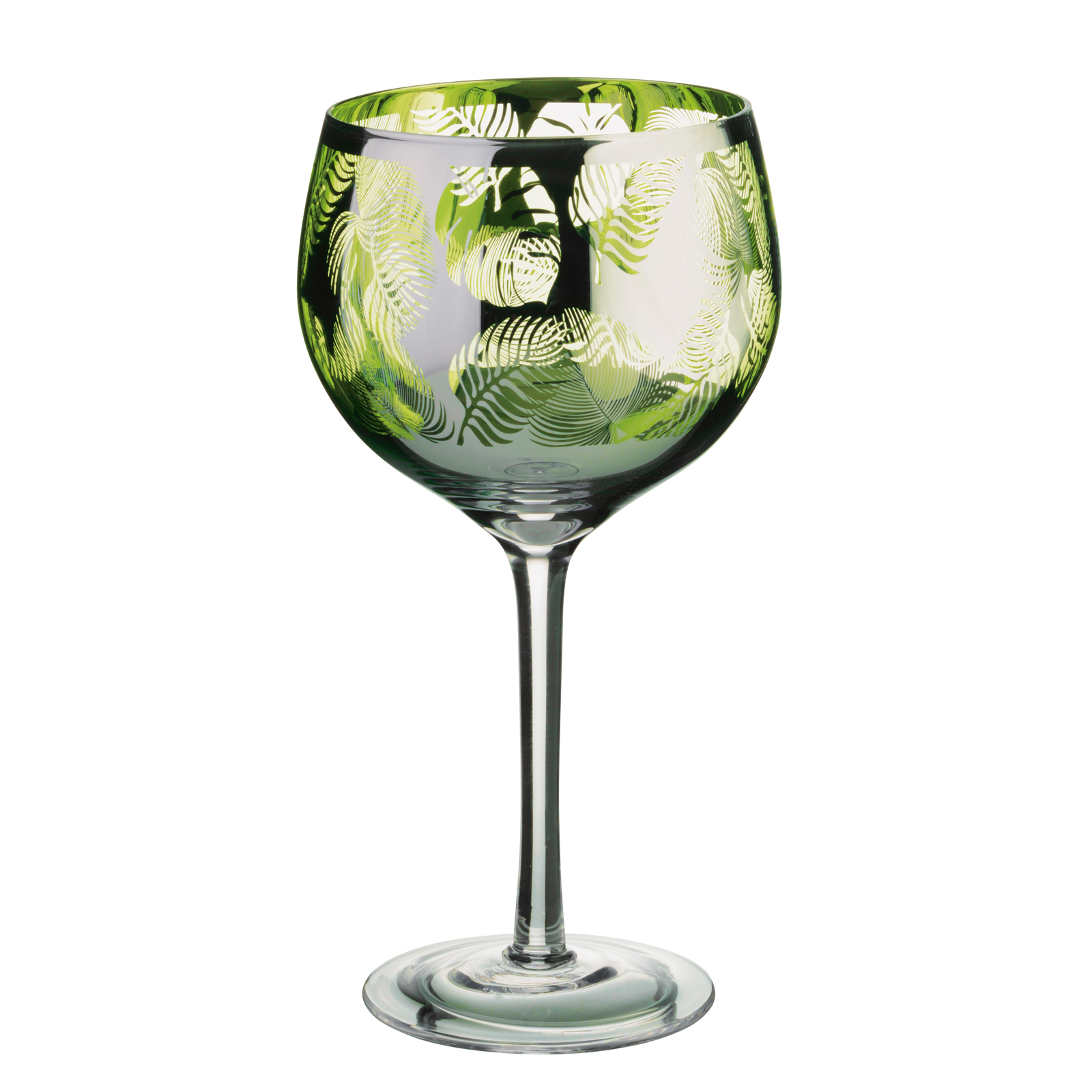 Tropical Leaves Gin Glass