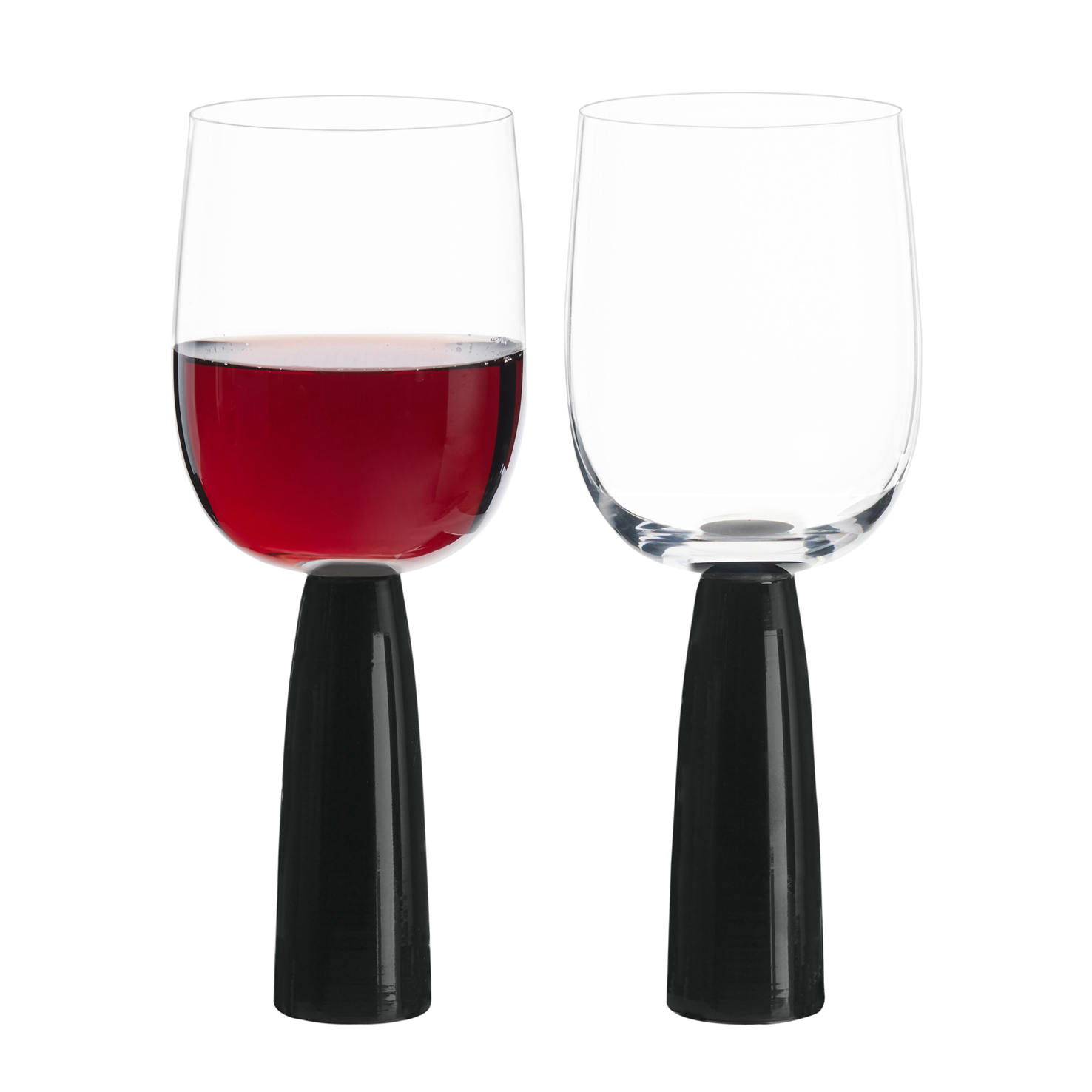 Set of 2 Oslo Wine Glasses Black