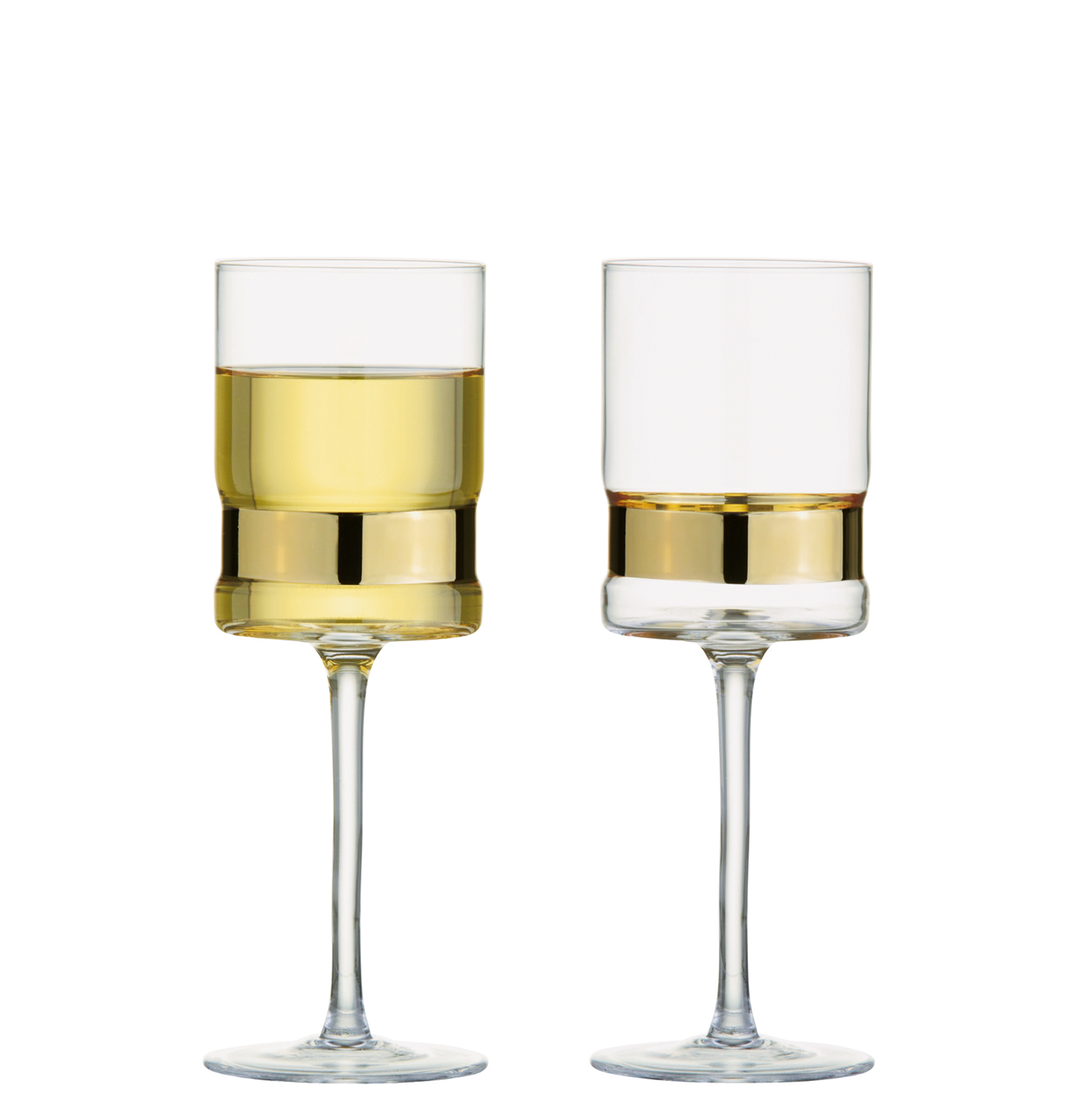Set of 2 SoHo Wine Glasses Gold